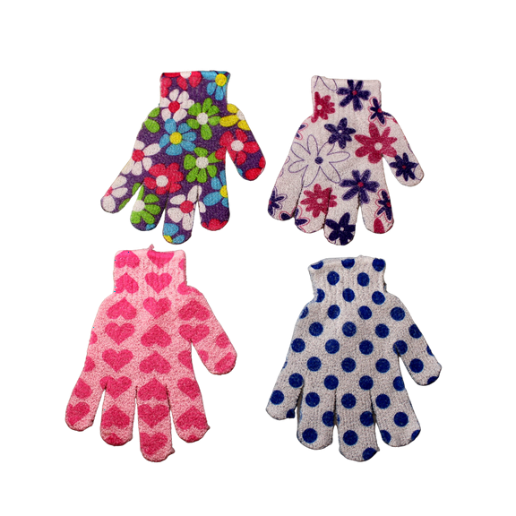 Dependable Industries 4 Piece Bath and Shower Exfoliating Gloves Spa Bath Scrub Gloves Soap For Men And Women