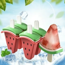 TOPRenddon Watermelon Popsicle Molds 4-Pack - BPA Free Silicone Ice Pop Makers with Handles, Easy Release DIY Frozen Treat Kit for Kids & Adults