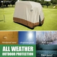 thumbnail image 3 of AYAMAYA 4 Passenger Golf Cart Covers, Heavy Duty 420D Waterproof UV Resistant Golf Cart Cover, Roof 80" L Fits EZGO, Club Car, Yamaha (Beige), 3 of 7