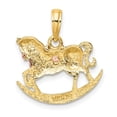 thumbnail image 2 of Auriga Fine Jewelry 10K Two-Tone 2-D Rocking Horse w/ Saddle Charm for Women (L-18.1 mm, W-17.9 mm), 2 of 6