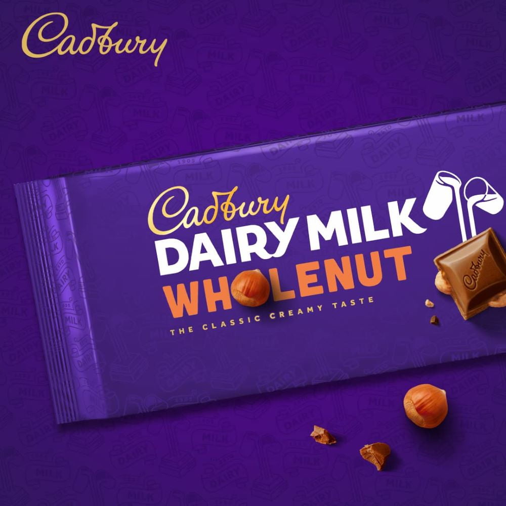 Cadbury Dairy Milk Whole Nut Chocolate Bar 180G, Imported from Britain