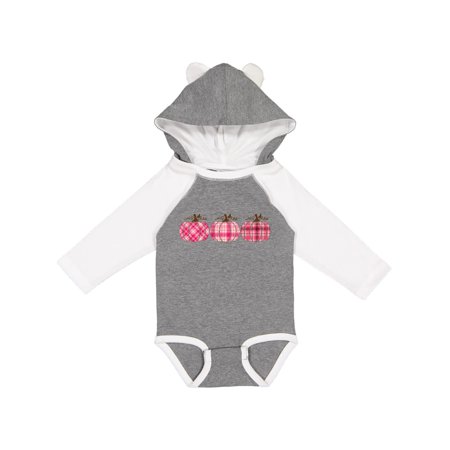 

Inktastic Pink Plaid Pumpkins Gift Baby Boy or Baby Girl Long Sleeve Bodysuit