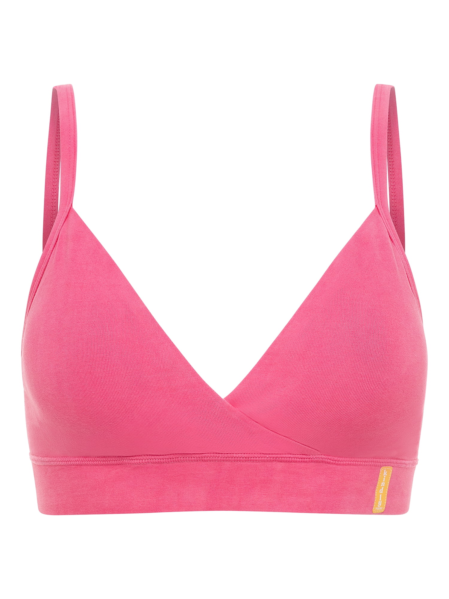 Kindly Yours Natural Comfort Cotton Wire-Free Pullover Wrap Front Bralette, Sizes S-XXXL