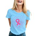 thumbnail image 3 of IMENGL Tops for Women Short Sleeve Casual Breast Cancer Awareness Ribbon Print Tee Comfortable Round Neck Daily Loose Basic Women's Short Sleeve T Shirts,M-XXXL, 3 of 4
