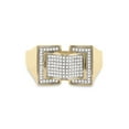 thumbnail image 2 of 10kt Yellow Gold Mens Round Diamond Arched Fashion Ring 1/4 Cttw, 2 of 4
