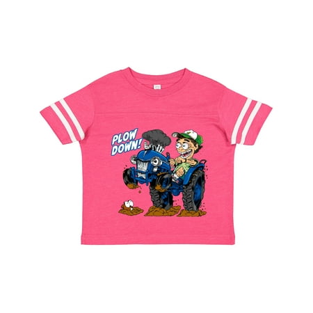 

Inktastic Hot Roddin Rod on a Tractor in Blue Plow Down Gift Toddler Boy Girl T-Shirt