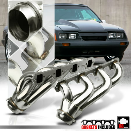 Stainless Steel Shorty Exhaust Header Manifold for 79-93 Ford Mustang 5.0 302 V8 80 81 82 83 84 85 86 87 88 89 90 91