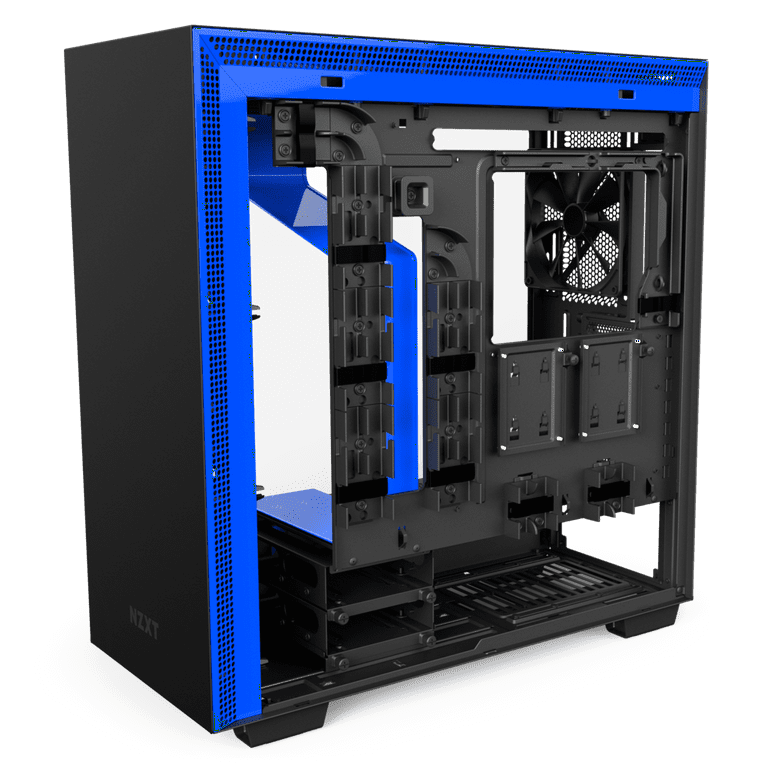 NZXT H series H700i - Tower - extended ATX - windowed side panel (tempered  glass) - no power supply - blue, matte black - USB/Audio