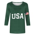 thumbnail image 5 of Odbmxy 3/4 Sleeve Women T Shirt Independence Day Womens Plus Size Tops Fourth of July Holiday Leisure Tops, 5 of 5