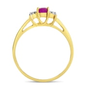 14k Yellow Gold Round Ruby And Diamond Ring