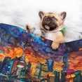 thumbnail image 3 of Yiaed Neon Shanghai Cityscape Night Print Dog Blankets-Cat Blanket Washable for Couch Protection,Puppy Blanket, Soft Plush Reversible Throw Furniture Protector-Large, 3 of 8