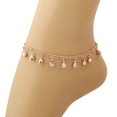 thumbnail image 3 of SmartBy Women Bell Rhinestone Charm Double Layer Anklet Foot Bracelet Beach Jewelry, 3 of 7