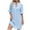 Sky Blue, variant on qucoqpe Womens Summer Ruffle Half Sleeve T-shirts Dress Fashion Casual V Neck Hollow Sun Dress Solid Color Loose Knee-Length Dress