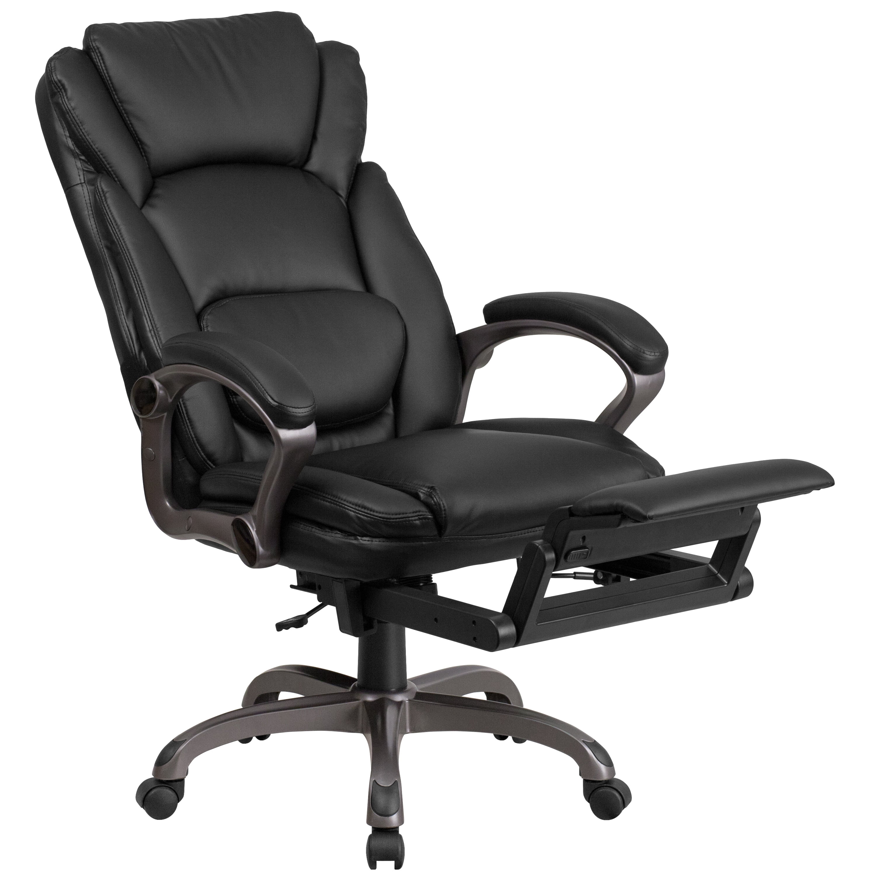 A Line Furniture Executive Multifunction High Back Plush Black Leather
