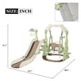 thumbnail image 3 of 3 in 1 Kids Slide and Swing Set for Indoor and Outdoor, Freestanding Slide for Toddler Playground Slipping Slide Climber Toy Playset with Basketball Hoop, 3 of 5