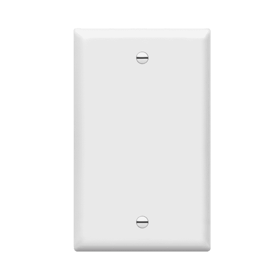 ENERLITES Blank Cover Wall Plate, Gloss Finish, Standard Size 1-Gang, Polycarbonate Thermoplastic, 8801-W, White