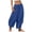 Blue-linen pant for women, variant on Women's Loose Cotton Linen Harem Pants Solid Baggy Casual Pants High Waist Yoga Trousers with Pockets,Purple,XXXL