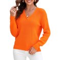 thumbnail image 1 of Fashnice Chandail Femme Hiver Chaud Manches Longues Tricoté Chic Orange m, 1 of 3