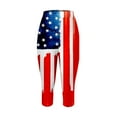 thumbnail image 3 of kpoplk American Flag Capri Leggings for Women USA Flag Yoga Pants Workout Athletic High Waisted Capri Leggings with Pockets for Women(Red,S), 3 of 4
