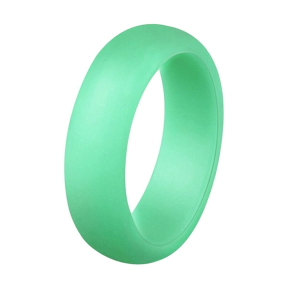 CILENON Stackable Rings for Women 5.7Mm Silicone Ring Women's Jewelry Couple Ring Matchmaking Accessories Sports Glitter Ring Ring Wedding Band Gold Rings That Don'T Tarnish (Mint Green,7)