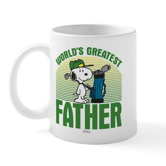 CafePress - Peanuts: Golf Father Mug - 11 oz Ceramic Mug - Novelty Coffee Tea Cup