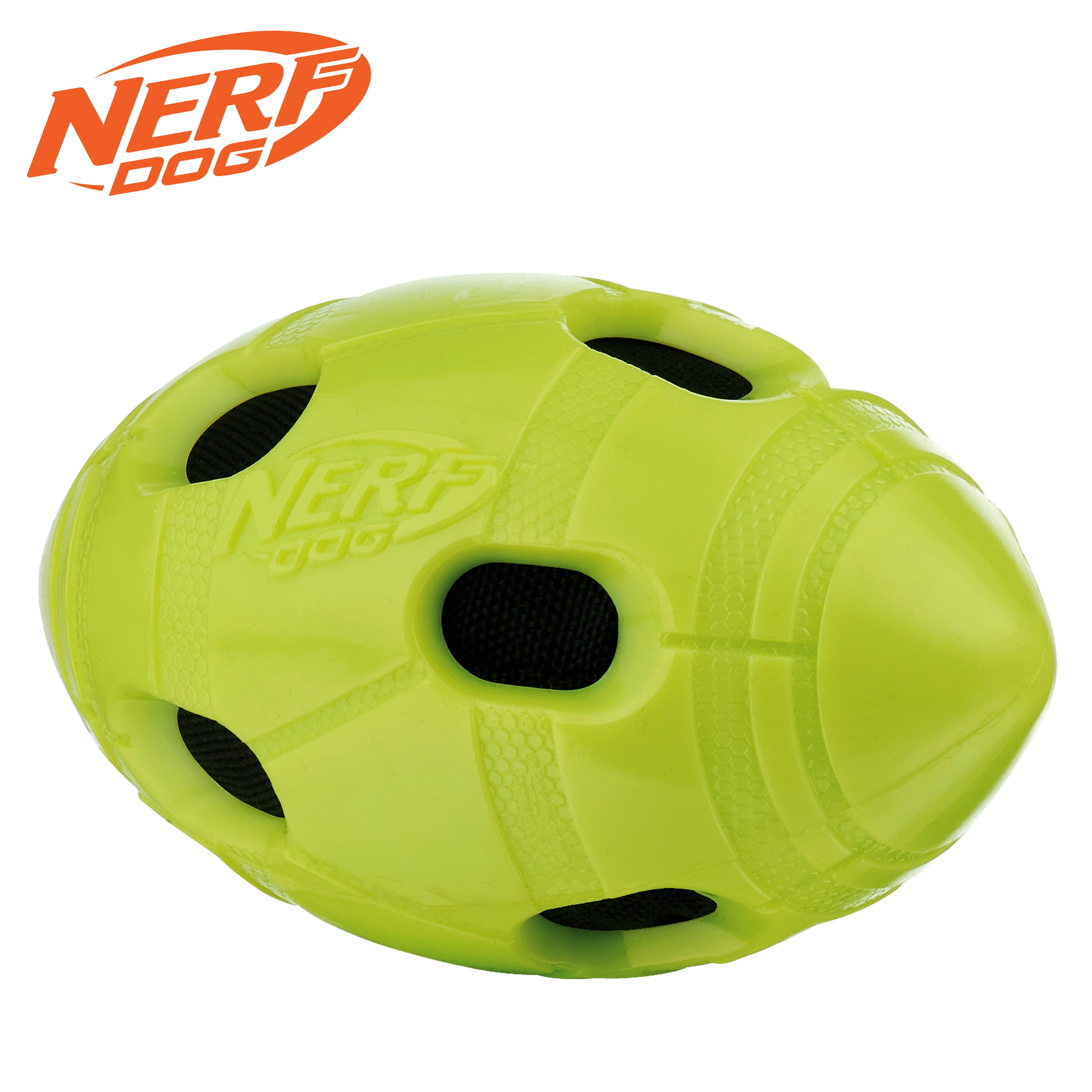 Nerf Dog TPR Bash Crinkle & Squeak Football Dog Toy, 6 inch