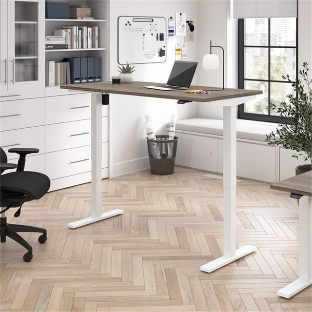 Scranton & Co Bureau Debout Réglable en Bois Manufacturé 60W en Hickory Moderne