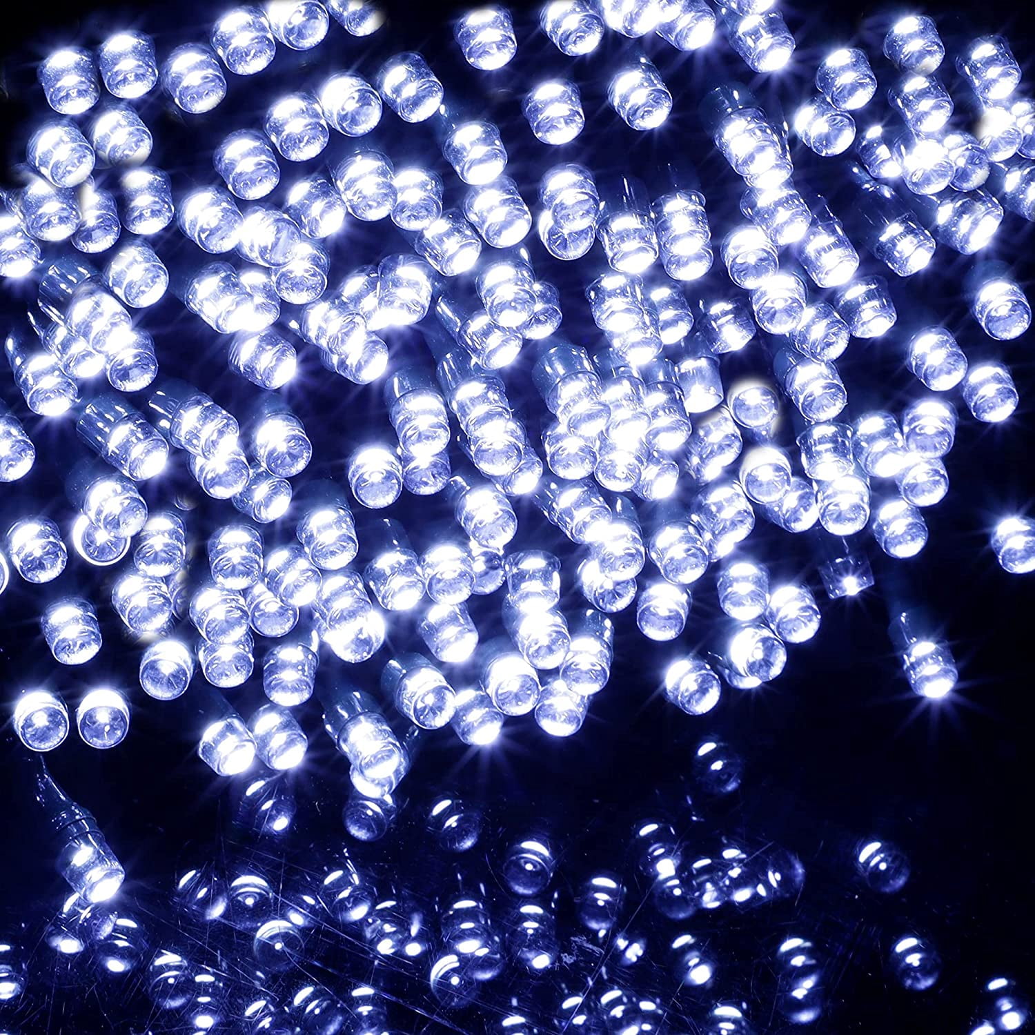 Sinhoon 300 LED Christmas String Lights, 99FT Outdoor Xmas Decorative Green Wire LED Fairy Lights, 8 Lighting Modes, Waterproof & Connectable for Party Garden Wedding Home Decoration, White