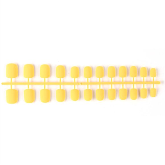 Xingzhi 24 Pieces Frosted Coffin False Nails DIY Exquisite French Style Novel Graceful Personality Acrylic Nail for Manicure Lovers 10light yellow