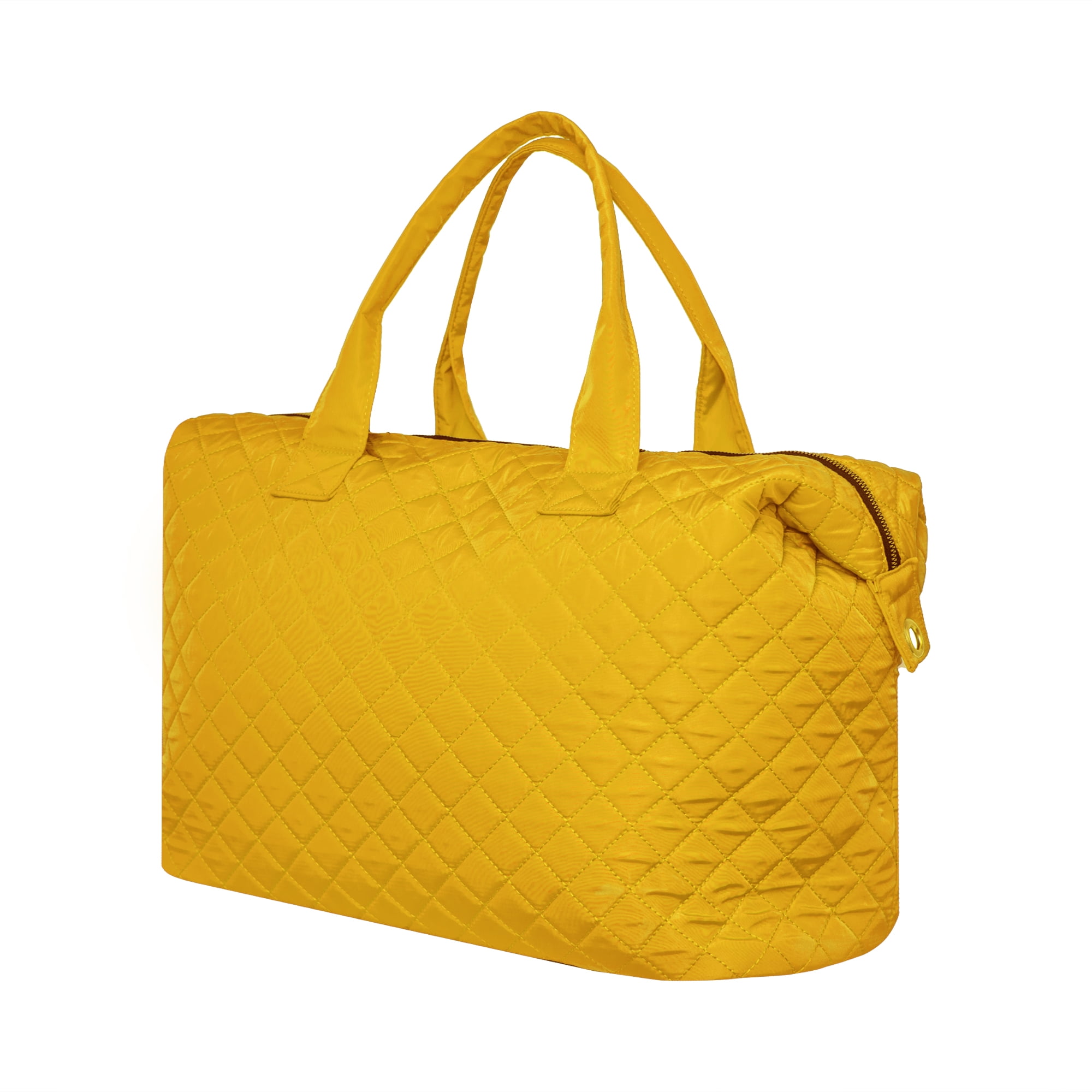 Alexis Bendel Mauve Checkered Pattern Nylon Travel Duffle