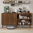 thumbnail image 6 of Semiocthome 32" Farmhouse Sideboard Buffet Cabinet, Wood Storage Cabinet, Walnut, 6 of 7