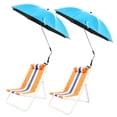 thumbnail image 2 of Queroig 2 Pcs 48 Inch Beach Umbrella with Clamp, 360-degree Adjustable, UPF50+ Large Umbrella for Beach Chair, Patio Chair, Wheelchair, Camping Chair, Golf Carts, 2 of 8