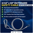 thumbnail image 2 of Five Oceans 50" Vinyl-Coated Steel Outboard Safety Cable 3/16" with Snap Hook – Security Cable for Boat Engine Brackets - FO4976, 2 of 6