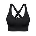 thumbnail image 2 of Women's Strong Hold Sports Bra Wireless Cross Back Yoga Lingerie, Unpadded Seamless Fitness Bustier, High Impact Running Underwear, Breathable Gathering Gym Vest, Supportive Athletic Bralette, 2 of 7