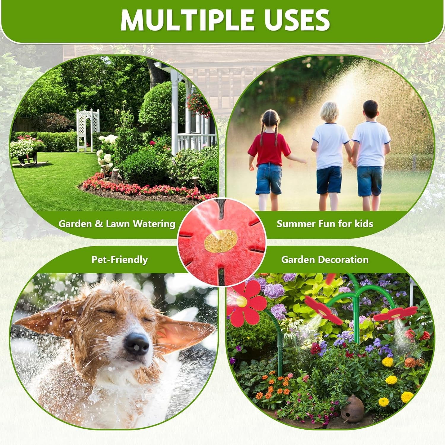Funny 360° Rotating Sun Flower Sprinkler, Dancing Daisy Garden Water Sprayer For Yard Outdoor Kids Play