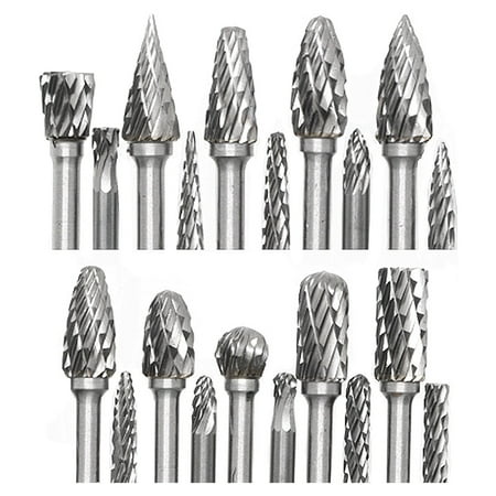 

Carbide Burr Set 20 Pcs 1/8Inch Die Grinder Bits File Tool Cutting Burrs Wood Carving Accessories