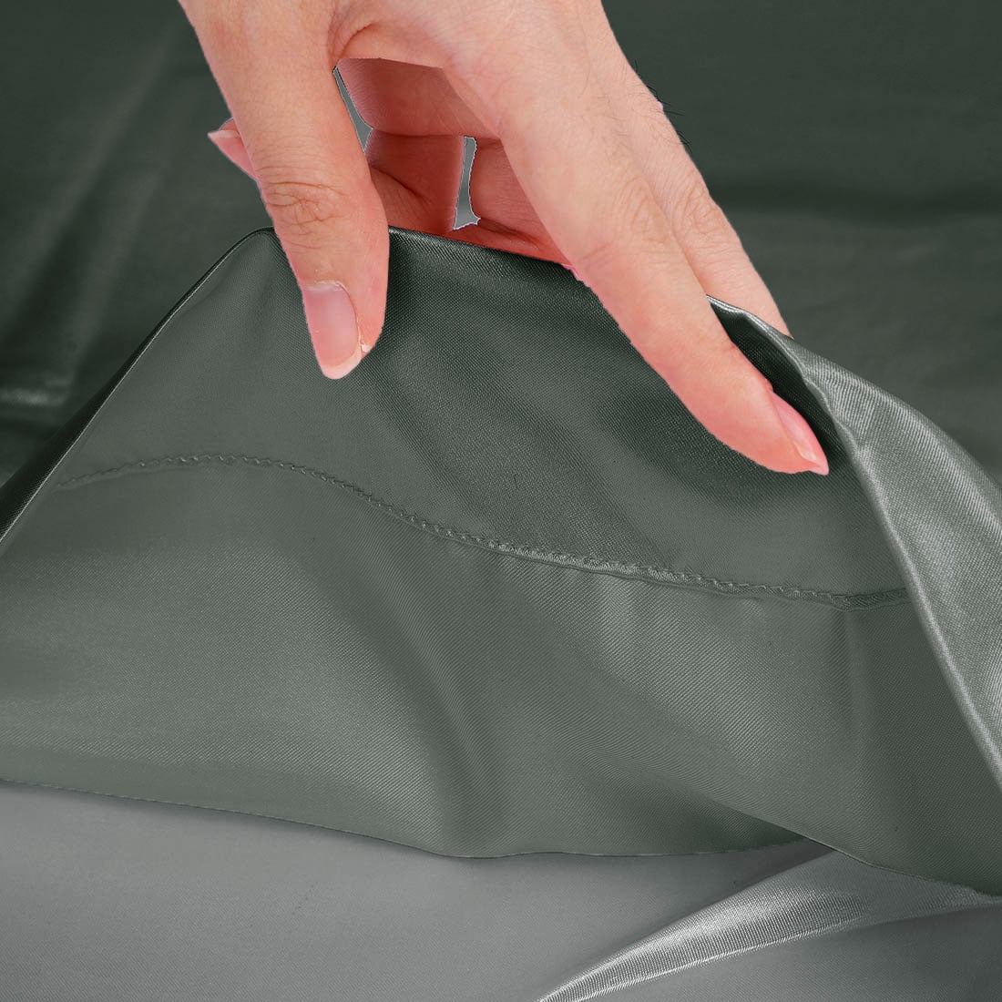 Unique Bargains 4 Pack Satin Pillowcases with Envelope Closure Grey Standard