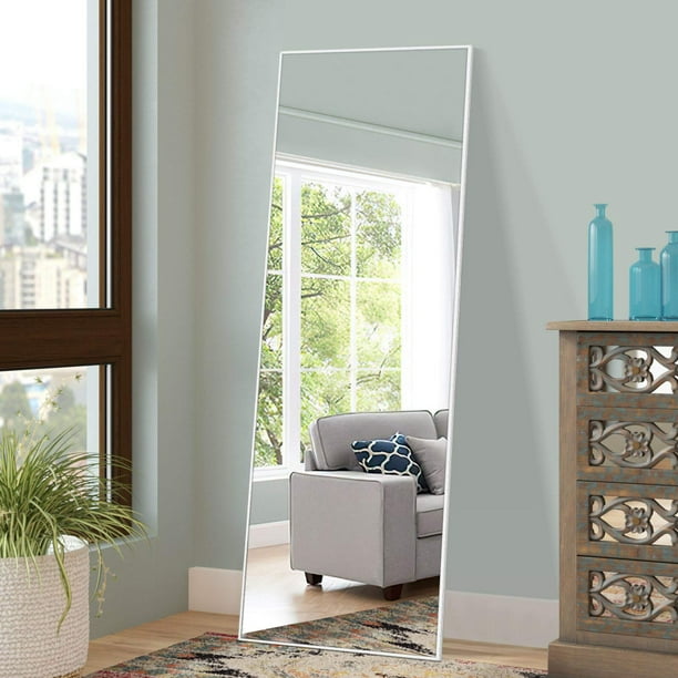 NeuType Full Length Mirror Floor Mirror with Standing Holder Bedroom/Locker  Room Standing/Hanging Mirror Dressing Mirror Wall-Mounted Mirror (Natural