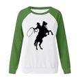 thumbnail image 4 of CEHVOM Mode Femmes Décontracté Imprimé Col Rond Manches Longues T-Shirt Ample Blouse Pull Tops Chandails en Molleton Sans Capuche Liquidation, 4 of 4