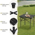 thumbnail image 5 of 20 inch Folding Roll-up Camping Table, Outdoor Lightweight Aluminium Table, Portable Square Table with Carry Bag for Picnic, Hiking, BBQ, Beach, Tailgating, 5 of 9