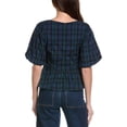 thumbnail image 2 of Sail to Sable womens  Puff Sleeve Peplum Top, XXS, Green, 2 of 3