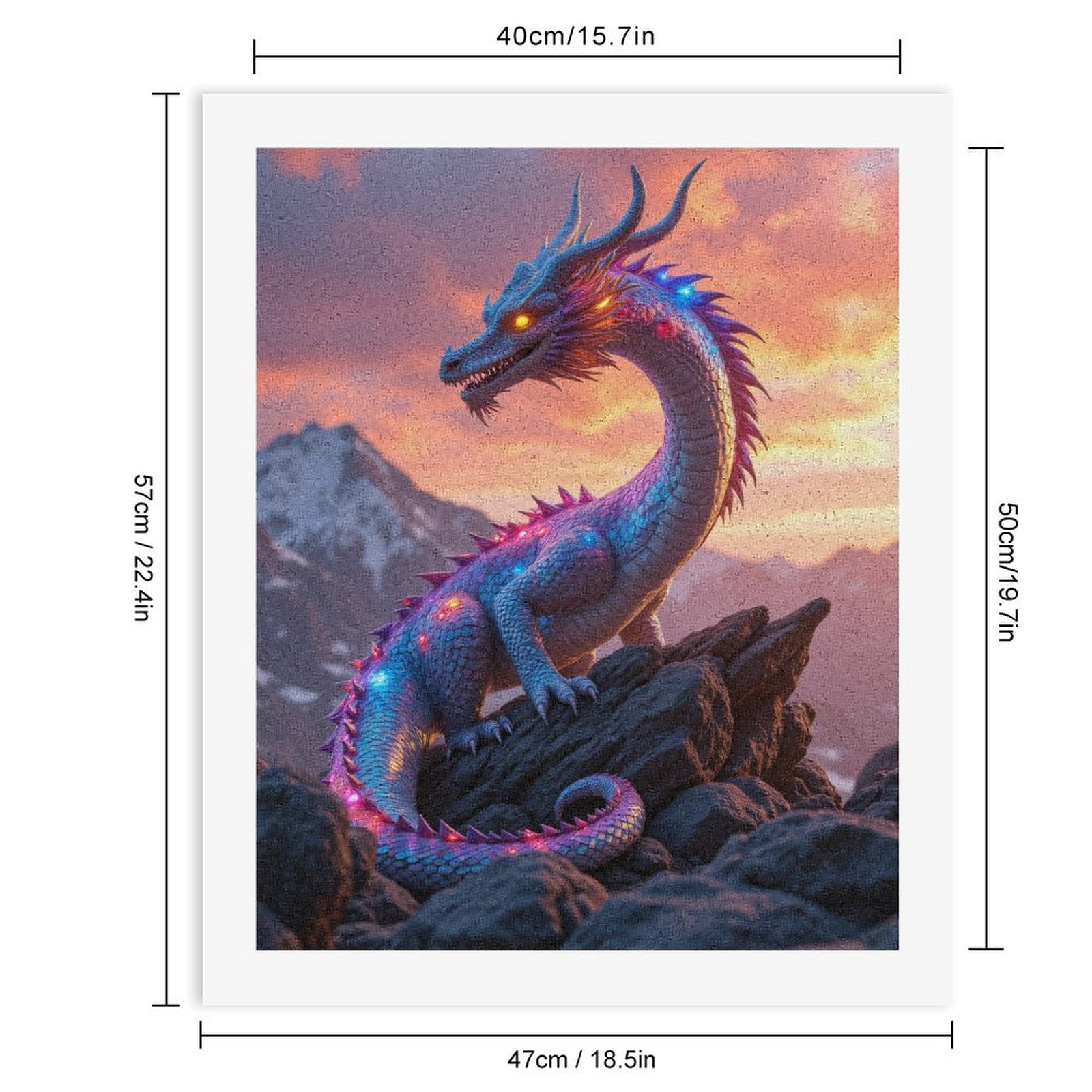 Paint by Numbers Kit for Adults, Blue Dragon Sunset Rocks Majesty Paint by Numbers, Easy Paint by Numbers Kit for Adults Beginner, DIY Adult Paint by Number Kits on Canvas, Home Decor