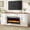 White, variant on New Heating Electric Fireplace TV Stand with Mantel for TVs Up to 70", Farmhouse Console Cabinet with Cable Management, Walnut TV Cabinet with Drawer and Adjustable Shelves for Living Room, White