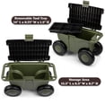 thumbnail image 4 of Pure Garden Rolling Garden Cart with Seat - Storage with Tool Tray (Green), 4 of 11