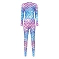 thumbnail image 4 of Sxiwei Women's Mermaid Jumpsuit Fish Scales Print Catsuit Long Sleeve Full Body Suits Swimsuits Type G M, 4 of 8