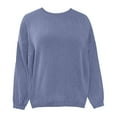 thumbnail image 6 of Bovemsi Sweatshirts for Women Crewneck Long Sleeve Shirts Casual Solid Knitted Pullover Tops Loose Basic Tee Clothes Long Sleeve Clothes Pullover, 6 of 6