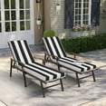 thumbnail image 3 of Pellebant 2 Pack Outdoor Chaise Lounge Cushions, Weatherproof Striped Outdoor Chaise Cushion 72" x 21"(1-Pack, Black & White Stripes), 3 of 7