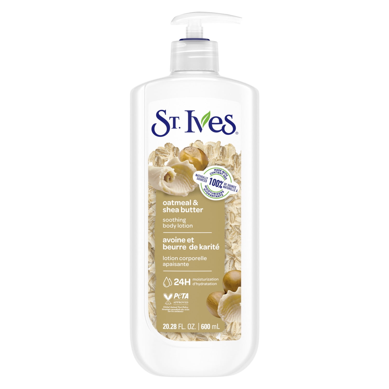 St. Ives Oatmeal & Shea Butter Hand & Body Lotion, Moisturizing Body Care for Dry Skin, 20.28oz