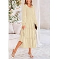 thumbnail image 3 of PRETTYGARDEN Women's Smocked Maxi Dress Spring Casual Long Sleeve Swiss Dot Ruffle Long Flowy Going Out Dresses with Pockets, 3 of 6