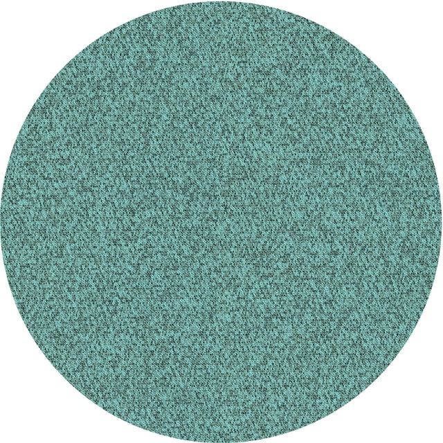 Ahgly Company Tapis d'Intérieur Ronds Transitionnels Lavables à la Machine, Vert Turquoise Moyen, 3 Pieds Rond